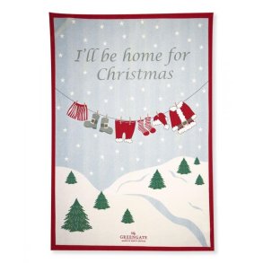 Home for xmas White viskestykke 50 x 70 cm piece priented fra GreenGate - Tinashjem