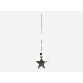 House Doctor glaskugle med stjerne oph�ng sort 8 cm - Fransenhome