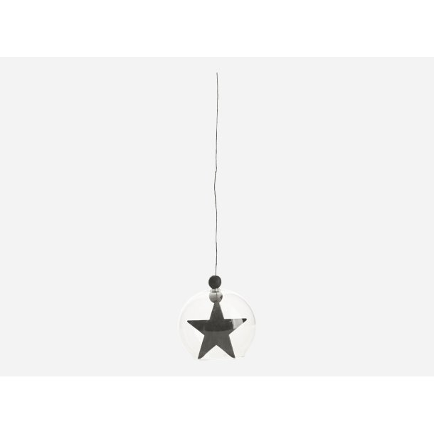 House Doctor glaskugle med stjerne oph�ng sort 8 cm - Tinashjem