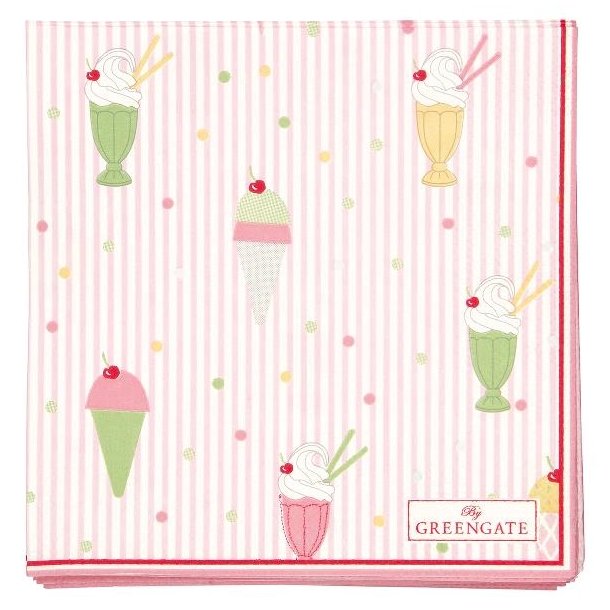 Isa pale pink servietter sm� fra GreenGate - Tinashjem