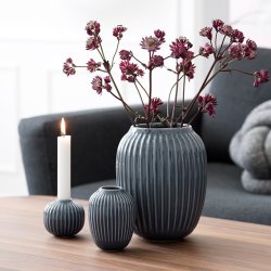 K�hler Hammersh�i vase antracitgr� med grene - Fransenhome