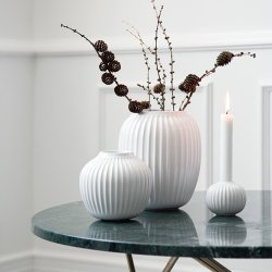 K�hler Hammersh�i vase hvid med l�rkegrene - Fransenhome