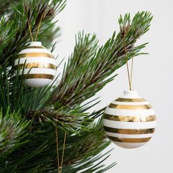 K�hler Omaggio julekugler guld 2 p� fyrgren - Fransenhome