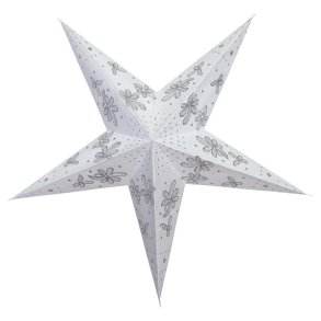 Lampesk�rm Star hvid med s�lv medium fra GreenGate - Tinashjem