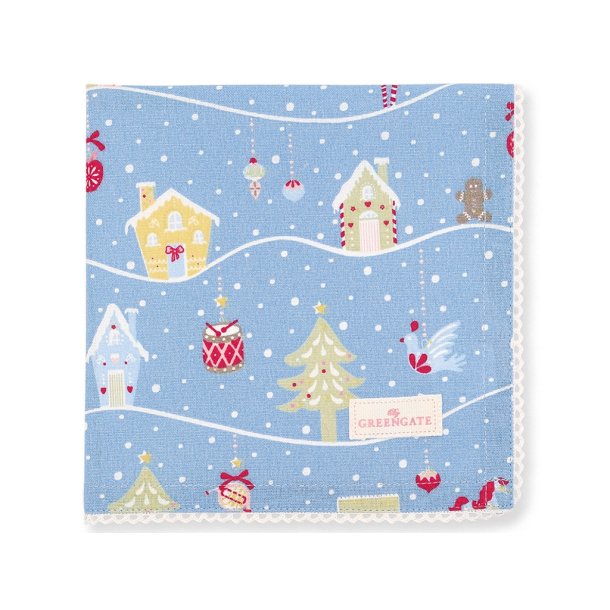 Laura Christmas dusty blue stofserviet fra GreenGate - Tinashjem