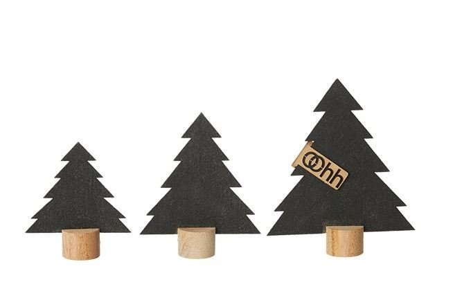  L�bech Living felt trees p� tr� sort 3 stk. - Fransenhome