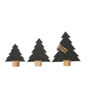  L�bech Living felt trees p� tr� sort 3 stk. - Fransenhome
