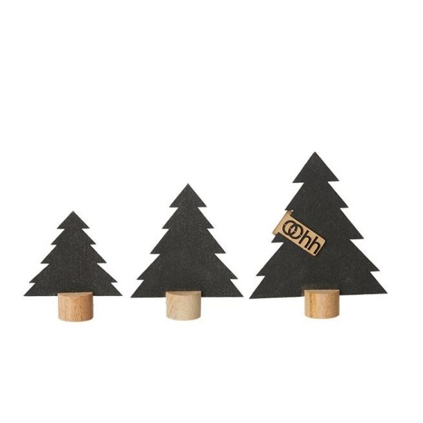  L�bech Living felt trees p� tr� sort 3 stk. - Tinashjem