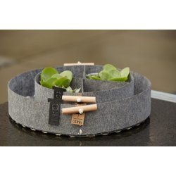 L�bech Living Bakkes�t i Eco-felt gr� med plante - Fransenhome