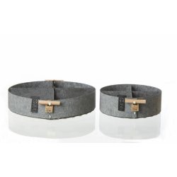 L�bech Living Bakkes�t i Eco-felt gr� 2 stk. - Fransenhome