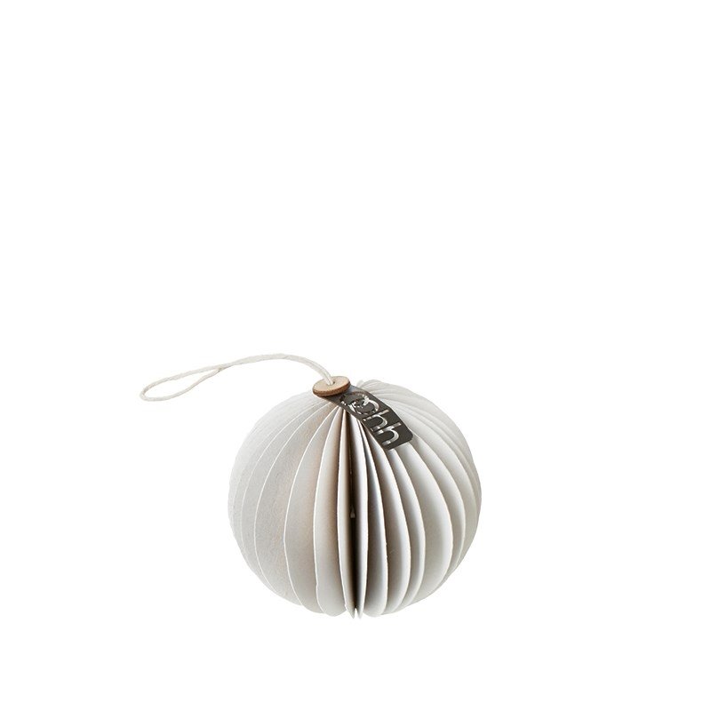 L�bech Living jule kugler - x-mas decoration ball - hvid h�jde 9 cm - Fransenhome