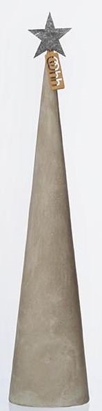 L�bech Living juletr� Cement cone gr� h�jde 37 cm og diameter 8,5 cm - Fransenhome