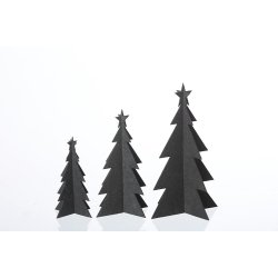 L�bech Living juletr� - felt x-mas tree - sort h�jde 25 cm tre forskellige st�rrelser - Fransenhome