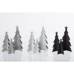 L�bech Living juletr� - felt x-mas tree - gr� h�jde 15 cm tre forskellige farver - Fransenhome