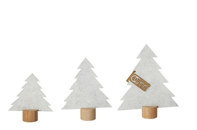 L�bech Living felt trees p� tr� hvid 3 stk. - Fransenhome