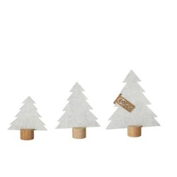 L�bech Living felt trees p� tr� hvid 3 stk. - Fransenhome