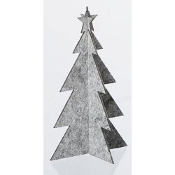 L�bech Living juletr� - felt x-mas tree - gr� h�jde 15 cm - Fransenhome