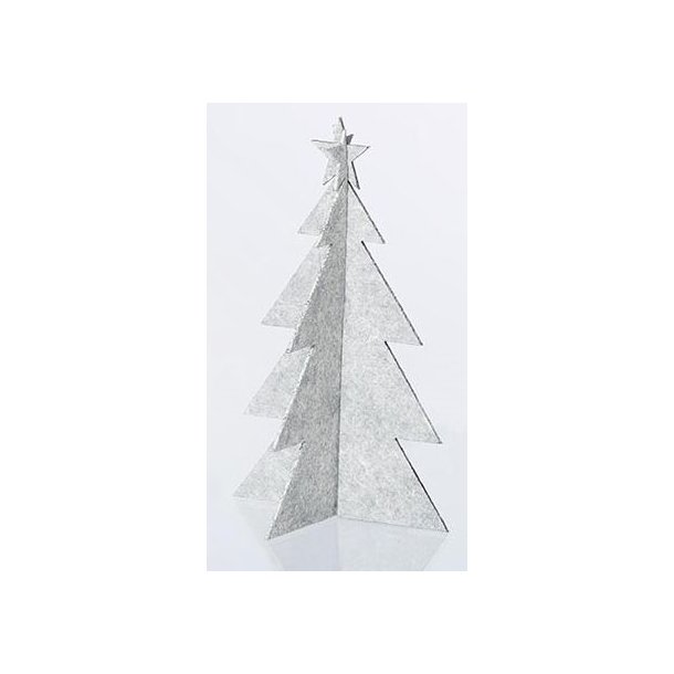 L�bech Living juletr� - felt x-mas tree - hvid h�jde 15 cm - tinashjem