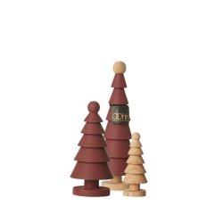 L�bech Living juletr�er bordeaux 3 stk. - Fransenhome