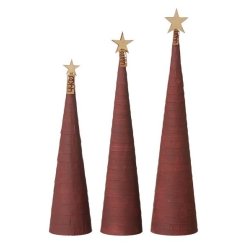 L�bech Living juletr� Snow cone bordeaux h�jde 37 cm og diameter 8,5 cm tre st�rrelser - Fransenhome
