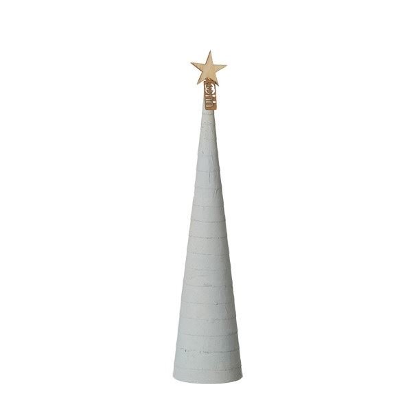 L�bech Living juletr� Snow cone gr� h�jde 37 cm og diameter 8,5 cm - Fransenhome