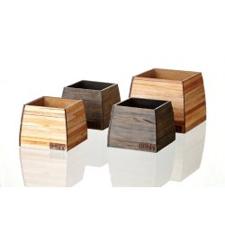 L�bech Living vase Woody Pot sort 21 x 21 x 17 cm