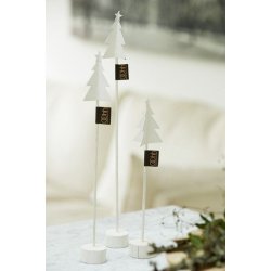 L�bech Living x-mas tree p� fod af tr� hvid h�jde 25 cm tre st�rrelser - Fransenhome