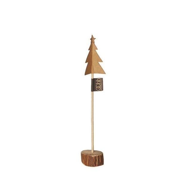 L�bech Living x-mas tree p� fod af tr� natur h�jde 25 cm - Fransenhome