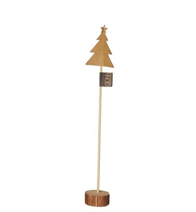 L�bech Living x-mas tree p� fod af tr� natur h�jde 32,5 cm - Fransenhome