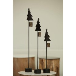 L�bech Living x-mas tree p� fod af tr� sort h�jde 37,5 cm tre forskellige st�rrelser - Fransenhome