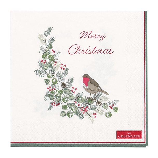 Leonora Merry Christmas servietter stor fra GreenGate - Tinashjem