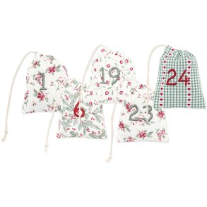Leonora white calendar s�t med 25 poser fra GreenGate - Tinashjem