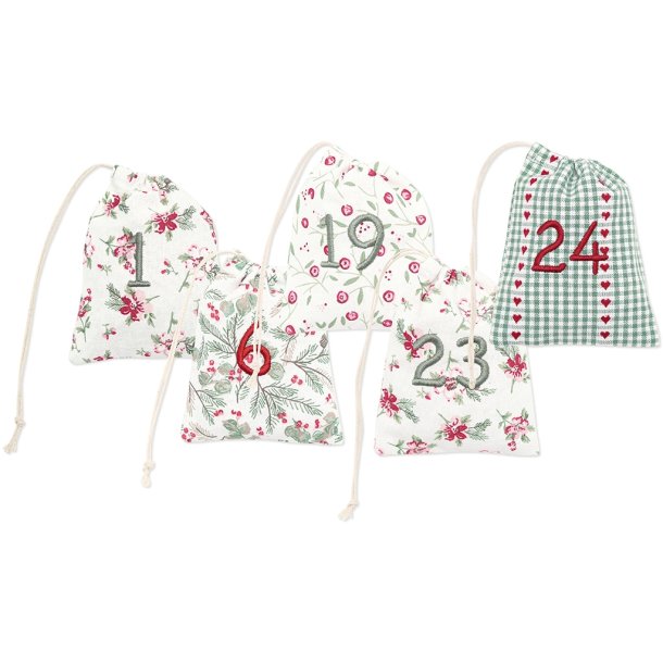 Leonora white calendar s�t med 25 poser fra GreenGate - Tinashjem