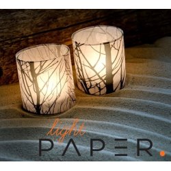 L�bech Living Light Paper lines lyspapir omkring glas med lys - Fransenhome