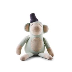 S�dahl Magic Forest Monty Monkey bamse gr�n med sort hat - Fransenhome
