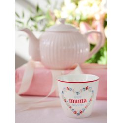 Mom White latte cup fra GreenGate ved tekande - Tinashjem