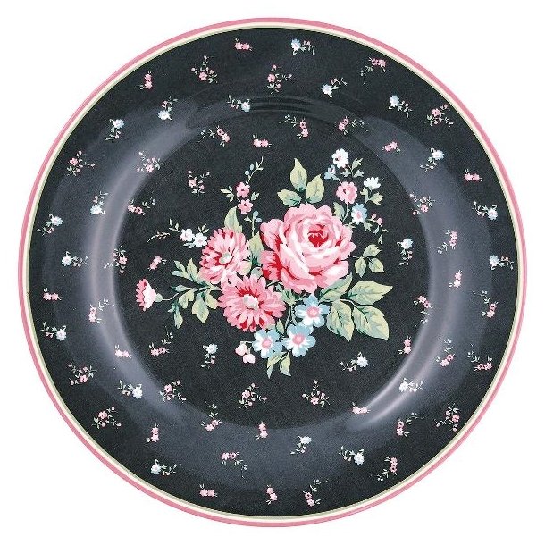 Marley Dark Grey plate fra GreenGate - Tinashjem