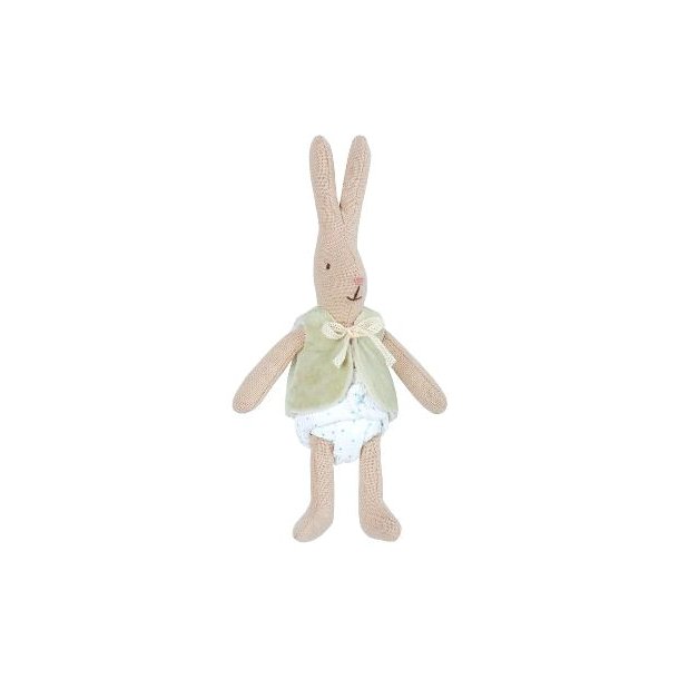 Maileg micro rabbit med vest med gr�n vest - Tinashjem