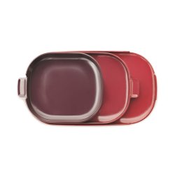 Normann Copenhagen Nabo Tray r�d - s�t med 3 bakker set fra oven - Fransenhome