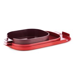 Normann Copenhagen Nabo Tray r�d - s�t med 3 bakker - Fransenhome