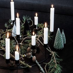 House Doctor Juletr�er 3 stk. til oph�ng hvid og gr�nne med t�ndte julelys - Fransenhome
