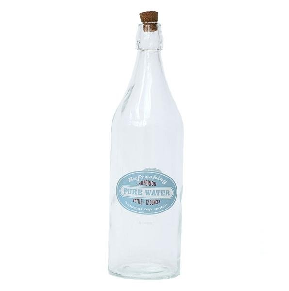 House Doctor flaske med teksten Pure Waters med prop - Fransenhome
