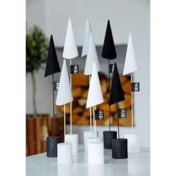 L�bech Living Sanded Cone om Wood Base Black h�jde 25 cm flere farver og st�rrelser - Fransenhome