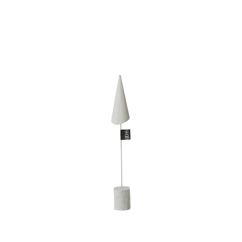 L�bech Living Sanded Cone om Wood Base White h�jde 32 cm - Fransenhome