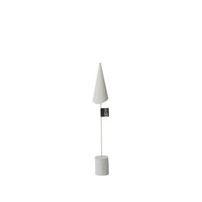 L�bech Living Sanded Cone om Wood Base White h�jde 32 cm - Fransenhome