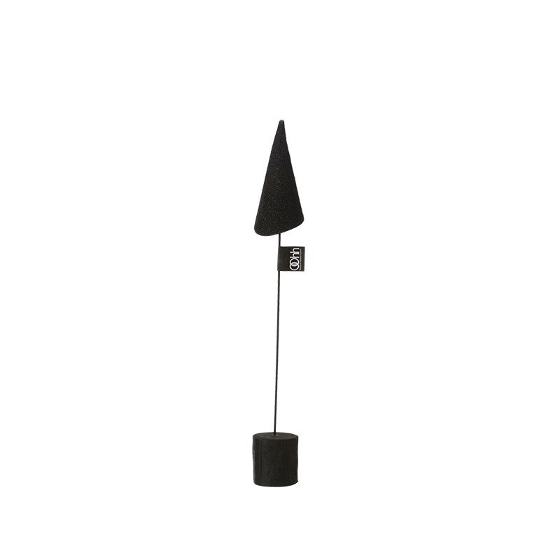 L�bech Living Sanded Cone om Wood Base Black h�jde 37 cm - Fransenhome