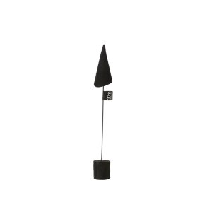 L�bech Living Sanded Cone om Wood Base Black h�jde 37 cm - Fransenhome