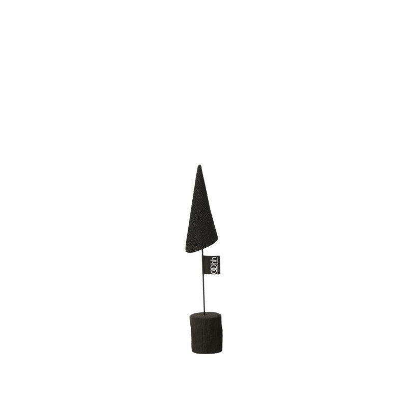 L�bech Living Sanded Cone om Wood Base Black h�jde 25 cm - Fransenhome