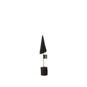 L�bech Living Sanded Cone om Wood Base Black h�jde 25 cm - Fransenhome
