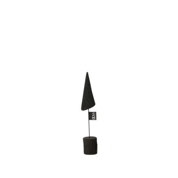 L�bech Living Sanded Cone om Wood Base Black h�jde 25 cm - Tinashjem